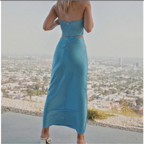 🩵 Riley Hubatka EXCLUSIVE x Peppermayo Azure Blue Mondello Maxi Skirt | 6 - Picture 7 of 15